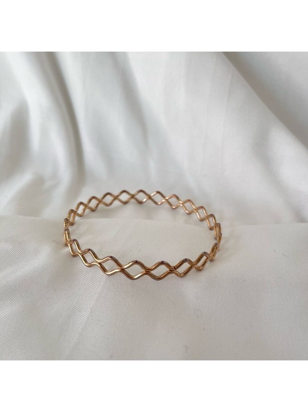 3/ $15 Wavy Scalloped Rose Gold Tone Bangle Bracelet